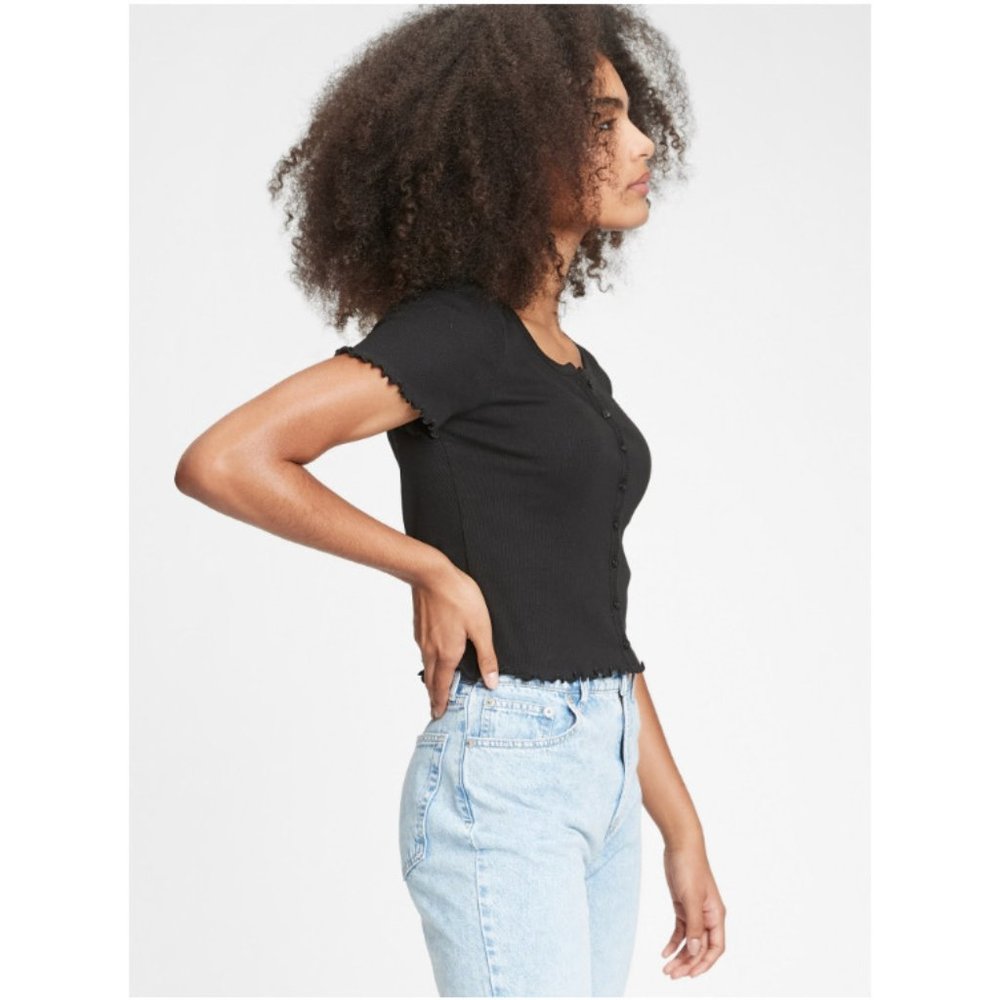 NWT Gap Teen Ribbed Button Down T-Shirt